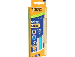 Stylo-bille bic cristal original glace pointe moyenne 1,0mm capuchon encre et coloris assortis etui 4
