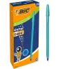 Stylo-bille bic cristal original glace pointe moyenne 1,0mm encre bleue classique capuchon coloris bleu