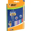 Stylo-bille bic cristal original glace pointe moyenne 1,0mm capuchon encre et coloris assortis etui 7