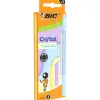 Stylo-bille bic cristal pastel pointe moyenne 1,0mm encre noire capuchon coloris assortis bte de 3u
