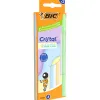 Stylo-bille bic cristal pastel pointe moyenne 1,0mm encre bleue classique capuchon coloris assortis a
