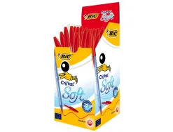 Stylo-bille bic cristal soft pointe moyenne 1,2mm rouge