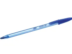 Stylo-bille bic cristal soft écriture large 0.8mm encre classique bille indéformable capuchon couleur encre bleu