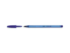 Stylo-bille bic cristal soft écriture large 0.8mm encre classique bille indéformable capuchon couleur encre bleu