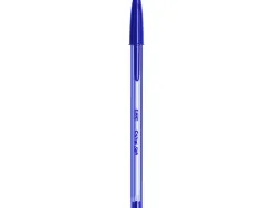 Stylo-bille bic cristal soft écriture large 0.8mm encre classique bille indéformable capuchon couleur encre bleu
