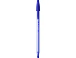 Stylo-bille bic cristal soft écriture large 0.8mm encre classique bille indéformable capuchon couleur encre bleu