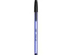 Stylo-bille bic cristal soft écriture large 0.8mm encre classique bille indéformable capuchon couleur encre noir