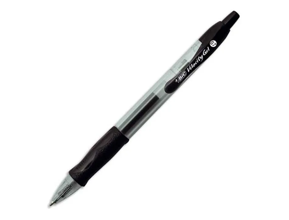 Stylo-bille bic gelocity original pointe moyenne 0,7mm encre gel retractable rechargeable coloris noir