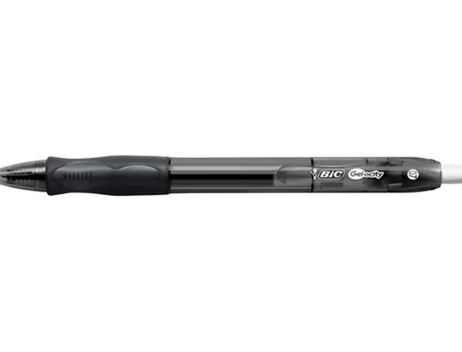 Stylo-bille bic gelocity original pointe moyenne 0,7mm encre gel retractable rechargeable coloris noir