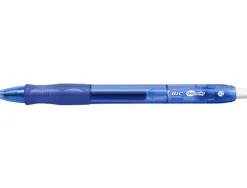 Stylo-bille bic gelocity original pointe moyenne 0,7mm encre gel retractable rechargeable coloris bleu