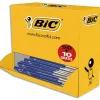 Stylo-bille bic m10 clic écriture moyenne 0.5mm rétractable côté stylo couleur bleu pack économique 100 unités