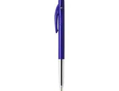 Stylo-bille bic m10 clic écriture moyenne 0.5mm rétractable côté stylo couleur bleu pack économique 100 unités
