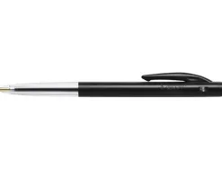 Stylo-bille bic m10 clic écriture moyenne 0.5mm rétractable côté stylo couleur noir pack économique 100 unités