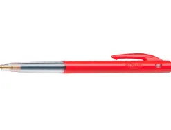 Stylo-bille bic m10 écriture moyenne 0.5mm encre classique rétractable bouton poussoir latéral coloris rouge