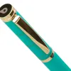 Stylo-bille et etui simili cuir belius soiree alum. details et attributs or encre bleue coloris turquoise coffret cadeau