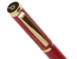Stylo-bille et etui simili cuir belius soiree alum. details et attributs or encre bleue coloris bordeaux coffret cadeau
