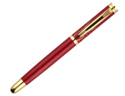 Stylo-bille et etui simili cuir belius soiree alum. details et attributs or encre bleue coloris bordeaux coffret cadeau