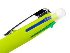 Stylo-bille liderpapel 5 en 1 pointe 0.5mm trait 0.7mm rétractable 4 couleurs d'encre porte-mine 0.5mm gomme