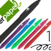Stylo-bille liderpapel gummy touch retractable 1mm 6 couleurs assorties