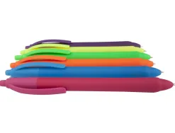 Stylo-bille liderpapel gummy touch retractable 1mm 6 couleurs assorties