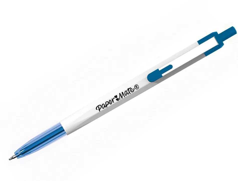 Stylo-bille paper mate 046 rt retractable pointe moyenne 0,7mm sachet 3 unites assorties noir bleu rouge