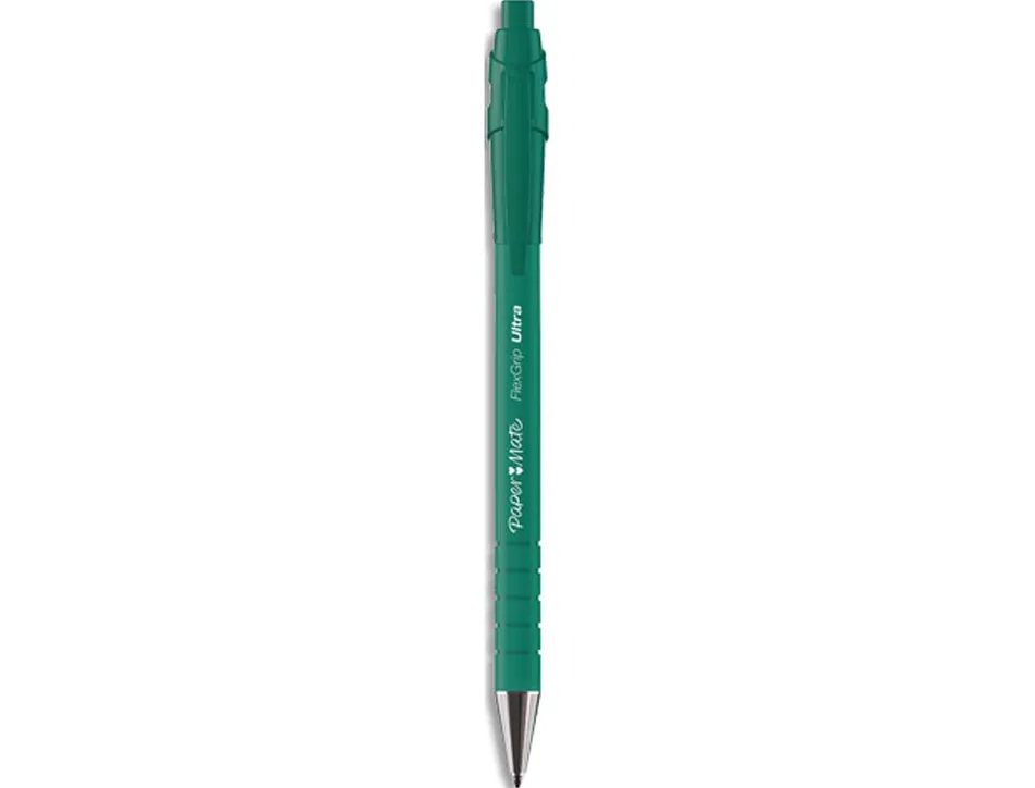 Stylo-bille paper mate flexgrip ultra écriture moyenne 0.7mm encre douce corps strié anti-glisse rétractable vert