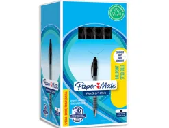 Stylo-bille paper mate flexigrip élite écriture large 0.7mm encre douce corps caoutchouté ant-glisse noir pack 30u+6