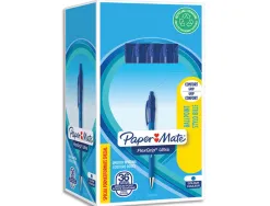 Stylo-bille paper mate flexigrip élite écriture large 0.7mm encre douce corps caoutchouté ant-glisse bleu pack 30u+6