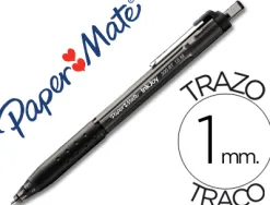 Stylo-bille paper mate inkjoy 300 rt écriture moyenne 0.7mm encre douce rétractable clip métal résiste bavures grip noir