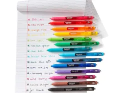 Stylo-bille paper mate inkjoy gel rétractable écriture moyenne 0.7mm encre douce grip coloris bleu