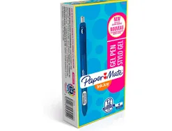 Stylo-bille paper mate inkjoy gel rétractable écriture moyenne 0.7mm encre douce grip coloris bleu