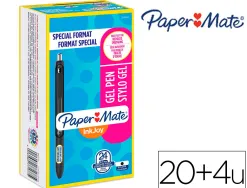 Stylo-bille paper mate inkjoy encre gel noire fluide résistebavure séchage ultra rapide pointe moyenne 20+4 gratuits