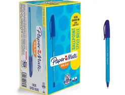 Stylo-bille paper mate inkjoy 100 écriture moyenne 0.7mm ultra douce corps triangulaire résiste bavures coloris bleu
