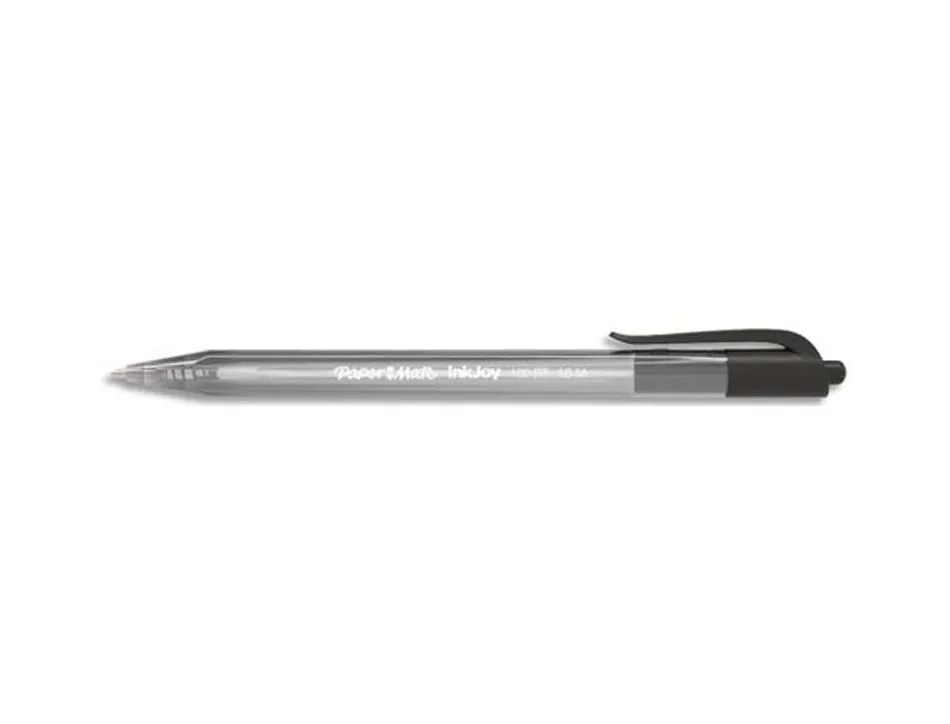 Stylo-bille paper mate inkjoy 100 écriture moyenne 0.7mm encre ultra douce résiste bavures rétractable coloris noir