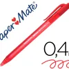 Stylo-bille paper mate inkjoy 100 écriture moyenne 0.7mm encre ultra douce résiste bavures rétractable coloris rouge
