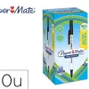 Stylo-bille paper mate kilometrico capuchon pointe moyenne 1mm encre noire ultra douce boite 50 unites