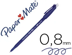 Stylo-bille paper mate replay colors gommmable pointe moyenne 1,0mm trace 0,8mm coloris bleu