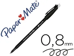 Stylo-bille paper mate replay colors gommmable pointe moyenne 1,0mm trace 0,8mm coloris noir