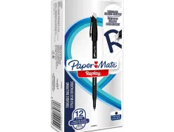 Stylo-bille paper mate replay colors gommmable pointe moyenne 1,0mm trace 0,8mm coloris noir