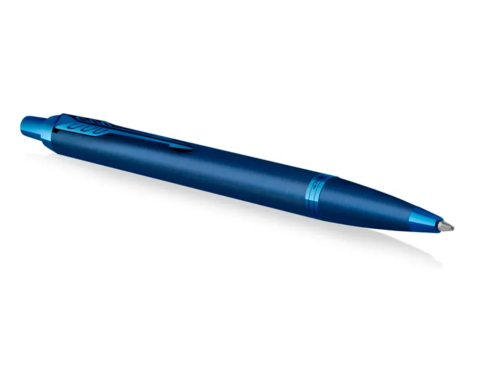 Stylo-bille parker im monochrome bleu pointe moyenne encre bleu etui cadeau