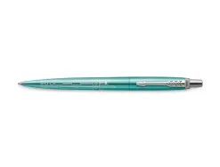 Stylo-bille parker jotter world miami retractable clip corps vert turquoise metallise pointe moyenne