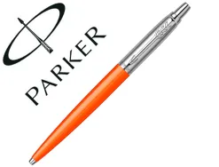 Stylo-bille parker jotter retractable pointe moyenne finition orange brillante avec 1 recharge quinkflow