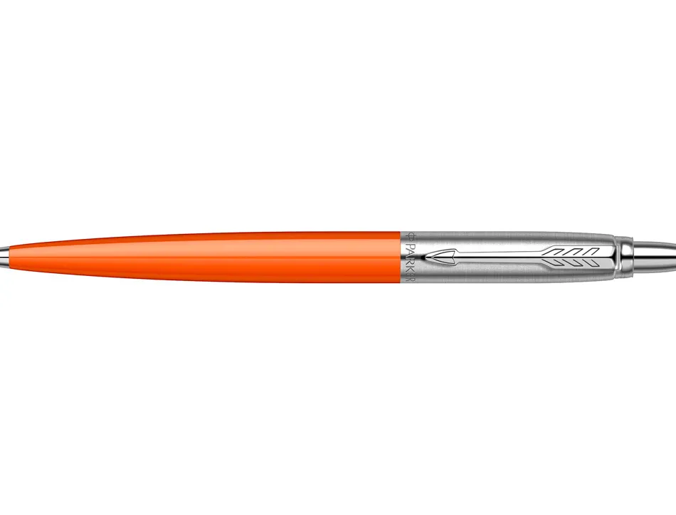 Stylo-bille parker jotter retractable pointe moyenne finition orange brillante avec 1 recharge quinkflow