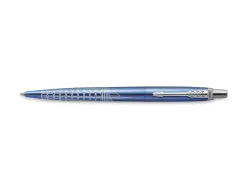 Stylo-bille parker jotter world seoul retractable clip corps bleu metallise pointe moyenne encre bleue coffret