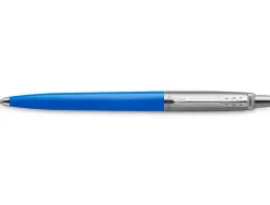 Stylo-bille parker jotter retractable pointe moyenne finition bleue classique avec 1 recharge quinkflow encre