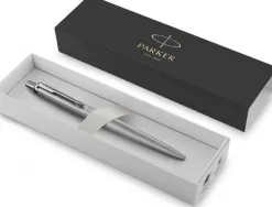 Stylo-bille parker jotter xl monochrome pointe moyenne encre bleue avec coffret cadeau coloris acier