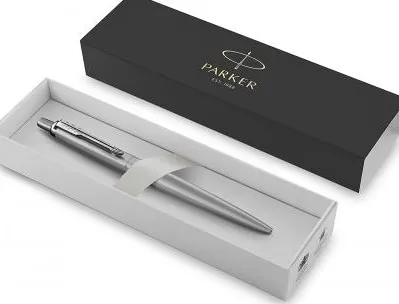 Stylo-bille parker jotter xl monochrome pointe moyenne encre bleue avec coffret cadeau coloris acier
