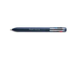 Stylo-bille pentel 4 couleurs izee retractable pointe large 1mm clip metal corps bleu fonce