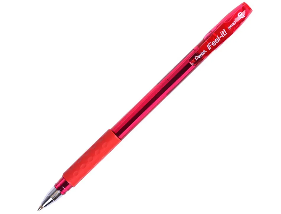 Stylo-bille pentel feel-it écriture moyenne pointe 0.7mm encre coloris orange