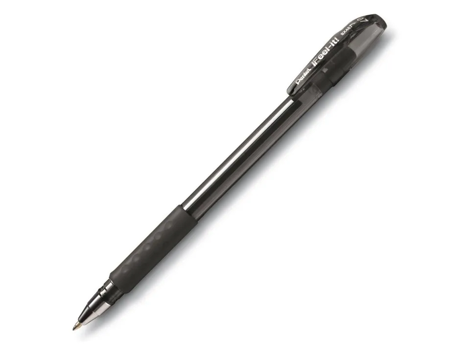 Stylo-bille pentel feel-it écriture moyenne pointe 0.7mm encre coloris noir
